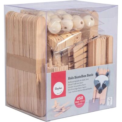 Rayher Basic-Bastelbox Holz - 450 Teile für Bastelarbeiten Rayher Basic-Bastelbox Holz - 450 Teile für Bastelarbeiten