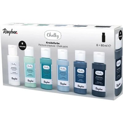 Rayher Blå Kritset - 6 Färger - 60 ml - Kritfärg Rayher Blå Kritset - 6 Färger - 60 ml - Kritfärg