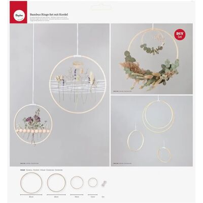 Rayher Pierścienie bambusowe - Zestaw DIY 4 sztuki - Brązowy Rayher Pierścienie bambusowe - Zestaw DIY 4 sztuki - Brązowy