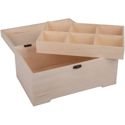 Rayher Houten Opbergdoos - 6 Vakken - DIY Decoratie Rayher Houten Opbergdoos - 6 Vakken - DIY Decoratie