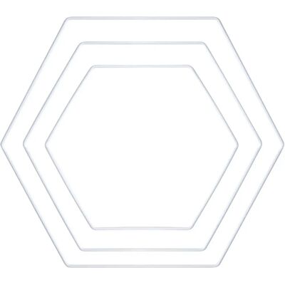 Rayher Anneaux Métalliques Hexagonaux Blancs - 20, 25, 30cm - Kit DIY - Publicité Rayher Anneaux Métalliques Hexagonaux Blancs - 20, 25, 30cm - Kit DIY - Publicité