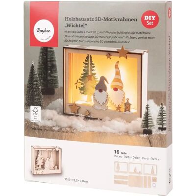 Rayher Houten kerstframe - Bruine kerstelfjes - Kerstdecoratie Rayher Houten kerstframe - Bruine kerstelfjes - Kerstdecoratie