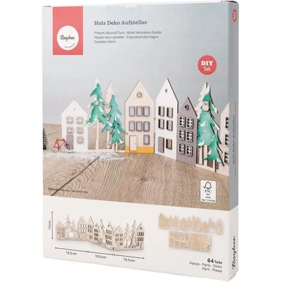 Rayher Natur Holzhaus Set - Deko für Fensterbank Rayher Natur Holzhaus Set - Deko für Fensterbank