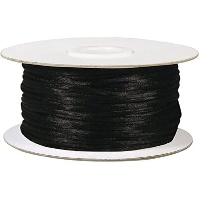 Rayher satijnen koord - 2mm zwart - 50m Rayher satijnen koord - 2mm zwart - 50m