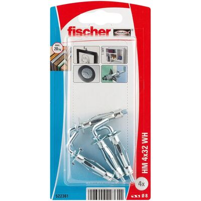 Fischer 522361 Set di tasselli e ganci - Metallo, 32mm Fischer 522361 Set di tasselli e ganci - Metallo, 32mm