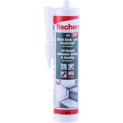 Mastic Blanc Fischer - Étanchéité & Colle Multi-Usage - Publicité Mastic Blanc Fischer - Étanchéité & Colle Multi-Usage - Publicité