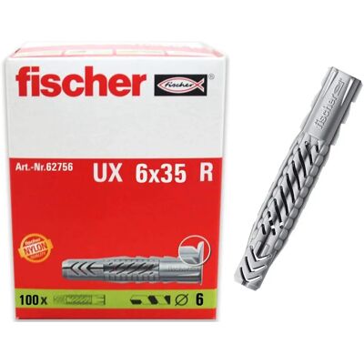 Ponteira nylon universal Fischer - 6x35 mm - 100 unidades Ponteira nylon universal Fischer - 6x35 mm - 100 unidades