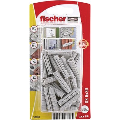 Fischer Gris Nylon Cheville SX 90888 - Cheville - Publicité Fischer Gris Nylon Cheville SX 90888 - Cheville - Publicité