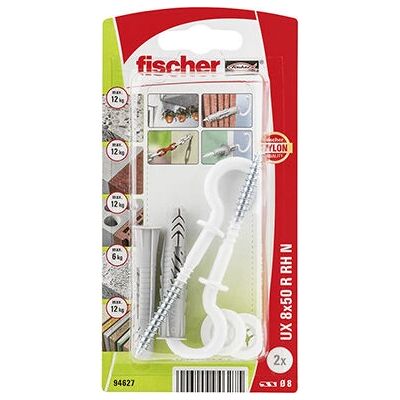 Kit de buchas Fischer UX 8x50 - Fixação universal para concreto e tijolo Kit de buchas Fischer UX 8x50 - Fixação universal para concreto e tijolo