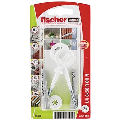 Kit de buchas Fischer UX 8 x 50 mm - Fixação universal Kit de buchas Fischer UX 8 x 50 mm - Fixação universal