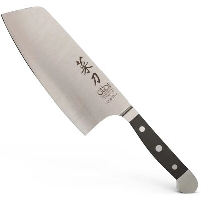 Güde Handgefertigtes 16cm Kochmesser - Doppelter Rücken, Schwarzer Griff Güde Handgefertigtes 16cm Kochmesser - Doppelter Rücken, Schwarzer Griff