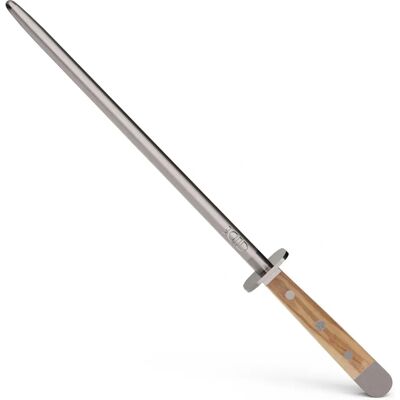 Afiador de facas Güde Solingen de madeira de olivas - Capacete duplo - 26cm Afiador de facas Güde Solingen de madeira de olivas - Capacete duplo - 26cm