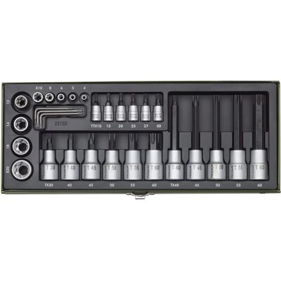 Proxxon Zeskantsleutelset - 29-delig, 1/4" en 1/2" aandrijving Proxxon Zeskantsleutelset - 29-delig, 1/4" en 1/2" aandrijving