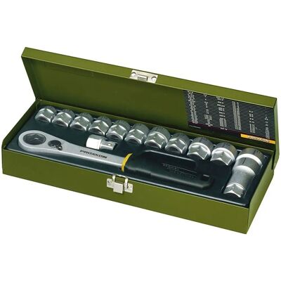 Conjunto de 14 chaves de soquete Proxxon 23604 - 13-27mm para parafusos longos Conjunto de 14 chaves de soquete Proxxon 23604 - 13-27mm para parafusos longos
