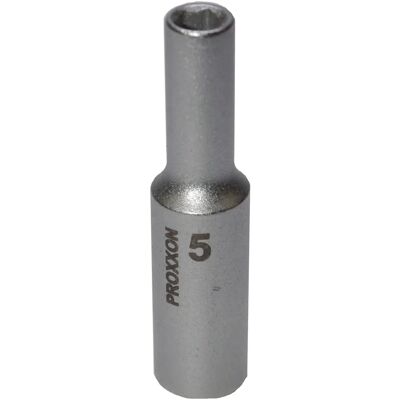 Proxxon 1/4 Zoll Tiefbett-Steckschlüssel - 5 mm für lange Bolzen Proxxon 1/4 Zoll Tiefbett-Steckschlüssel - 5 mm für lange Bolzen