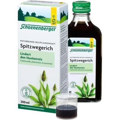 Jugo de Ribwort Plantain de Schoenenberger (200 ml) Jugo de Ribwort Plantain de Schoenenberger (200 ml)