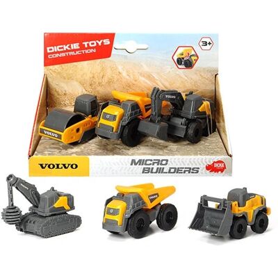 Dickie Toys 3 Fahrzeuge Volvo Micro-Set - Spielzeugauto Dickie Toys 3 Fahrzeuge Volvo Micro-Set - Spielzeugauto