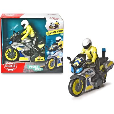 Moto de Police en Jouet Dickie - 17cm, Lumière & Son, Sécurisé - Publicité Moto de Police en Jouet Dickie - 17cm, Lumière & Son, Sécurisé - Publicité