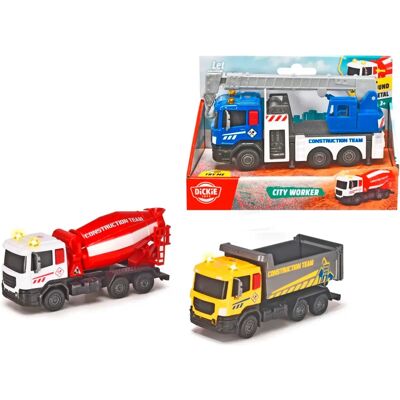 Camión de trabajadores urbanos Dickie Toys 17cm - Vehículo de construcción - Multicolor Camión de trabajadores urbanos Dickie Toys 17cm - Vehículo de construcción - Multicolor