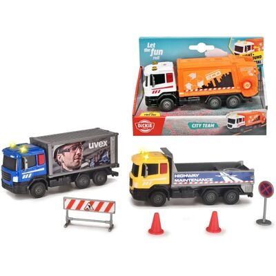 Dickie Toys City Team Fahrzeug LKW - Licht, Ton, Metallkabine Dickie Toys City Team Fahrzeug LKW - Licht, Ton, Metallkabine