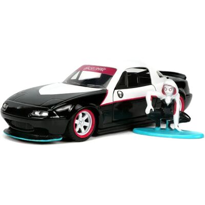 Jada Ghost Spider Mazda Miata Skala 1:32 - Zabawka Samochód i Figura Jada Ghost Spider Mazda Miata Skala 1:32 - Zabawka Samochód i Figura