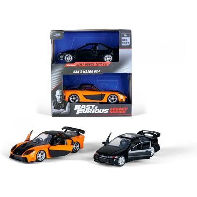 Jada Toys Honda Civic Mazda RX7 Twin Pack - 1:32 - Juego de coches de juguete Jada Toys Honda Civic Mazda RX7 Twin Pack - 1:32 - Juego de coches de juguete