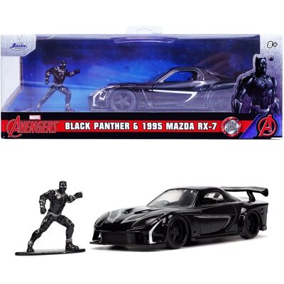 Jada Toys Black Panther 1/32 Mazda Rx-7 - Modello in pressofusione Jada Toys Black Panther 1/32 Mazda Rx-7 - Modello in pressofusione