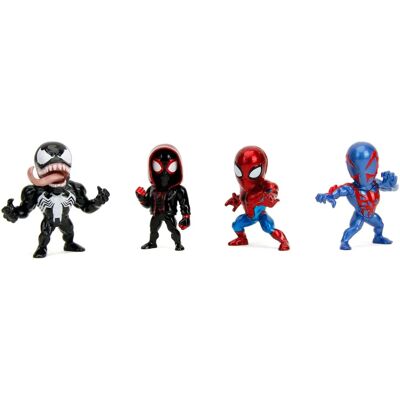 Jada Metalfigs Marvel Spider-Man 4-Pack - Publicité Jada Metalfigs Marvel Spider-Man 4-Pack - Publicité