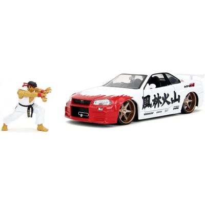 Jada Toys Nissan Skyline GTR mittakaavamalli - Street Fighter Ryu - 1:24 Jada Toys Nissan Skyline GTR mittakaavamalli - Street Fighter Ryu - 1:24