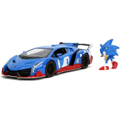 Jada Toys Sonic Le Hedgehog 1:24 Scale Model - Sports Car Jada Toys Sonic Le Hedgehog 1:24 Scale Model - Sports Car