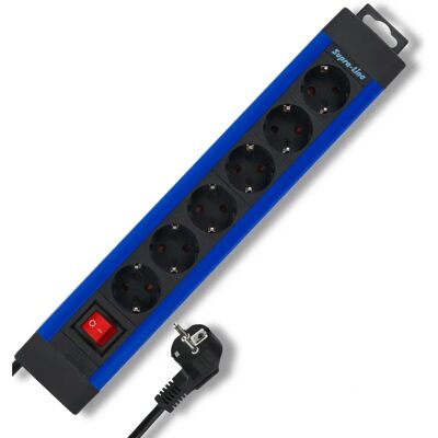 REV 0014612213 Steckdosenleiste mit Schalter - 6-fach - Blau, Schwarz REV 0014612213 Steckdosenleiste mit Schalter - 6-fach - Blau, Schwarz