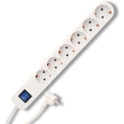 REV 0014640100 Steckdosenleiste mit Schalter - Weiß-Grau REV 0014640100 Steckdosenleiste mit Schalter - Weiß-Grau