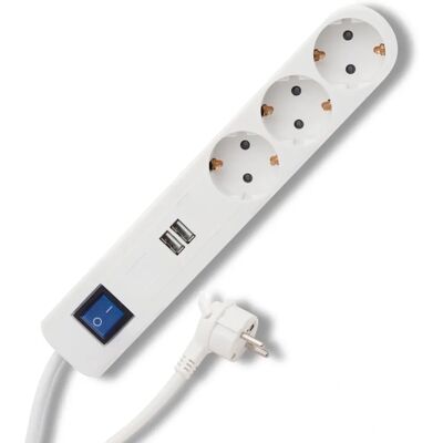 REV Stekkerdoos ICE 3-voudig USB & Schakelaar REV Stekkerdoos ICE 3-voudig USB & Schakelaar