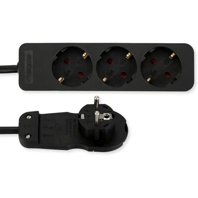 REV 3-fach Steckdosenleiste - 2m, Max 3680W - Schwarz REV 3-fach Steckdosenleiste - 2m, Max 3680W - Schwarz