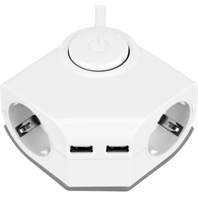 REV 0015400103 Multiprise - USB, Interrupteur, 2x Blanc - Publicité REV 0015400103 Multiprise - USB, Interrupteur, 2x Blanc - Publicité