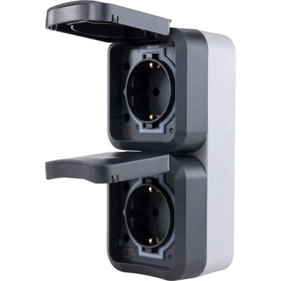 REV Modell 0004080400 - Dubbelt vägguttag - Inomhus/utomhus IP55 REV Modell 0004080400 - Dubbelt vägguttag - Inomhus/utomhus IP55