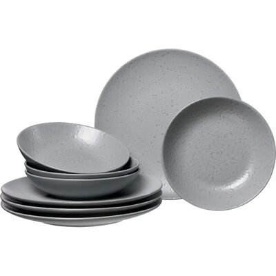 Service de vaisselle Kitwe - 8 pièces, Gris, Unique Service de vaisselle Kitwe - 8 pièces, Gris, Unique