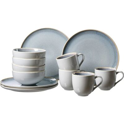 Service de vaisselle Skagen Stone de RITZENHOFF & BREKER - 12 pcs, Bleu Service de vaisselle Skagen Stone de RITZENHOFF & BREKER - 12 pcs, Bleu