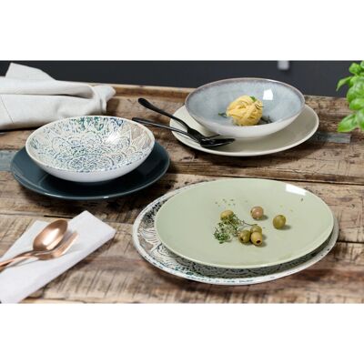 Ritzenhoff Breker Luigi 30cm Crème Bleu Gris Assiette à Pizza - Publicité Ritzenhoff Breker Luigi 30cm Crème Bleu Gris Assiette à Pizza - Publicité