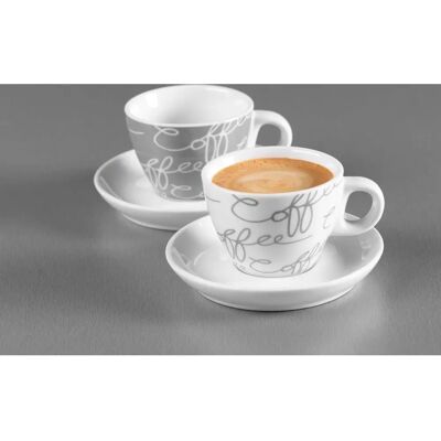 Ensemble de tasses espresso Cornello gris - Bone China - Compatible lave-vaisselle - Publicité Ensemble de tasses espresso Cornello gris - Bone China - Compatible lave-vaisselle - Publicité
