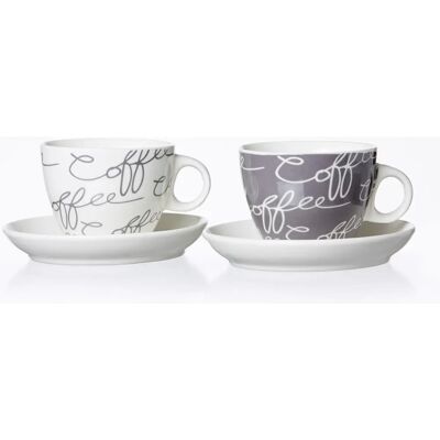 R&B CORNELLO Grau Cappuccinotassen Set - Cappuccino Tassen R&B CORNELLO Grau Cappuccinotassen Set - Cappuccino Tassen