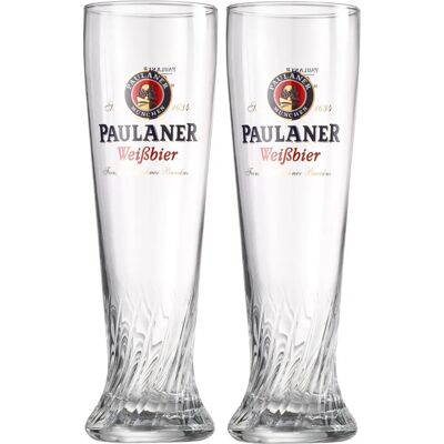 Verre à Bière de Blé Paulaner - Ensemble de 2 - 0,5 L - Publicité Verre à Bière de Blé Paulaner - Ensemble de 2 - 0,5 L - Publicité