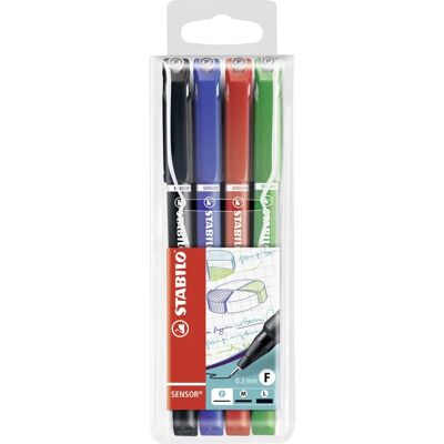 STABILO Sensor Fineliner - 0,3mm - Zestaw 4 STABILO Sensor Fineliner - 0,3mm - Zestaw 4