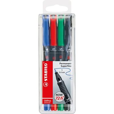 STABILO OHP 0,4 mm Permanentmarker - Bunt mit 4 Farben STABILO OHP 0,4 mm Permanentmarker - Bunt mit 4 Farben