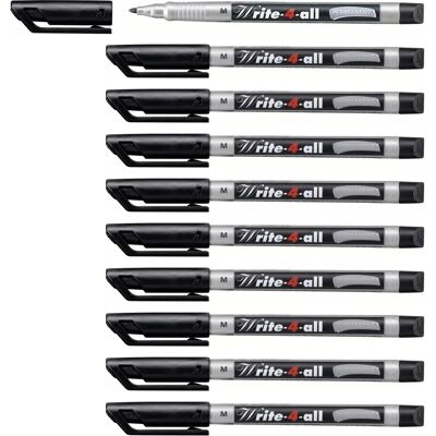 STABILO Schwarzer Permanentmarker - Fein 0,7mm - 10 Stück STABILO Schwarzer Permanentmarker - Fein 0,7mm - 10 Stück