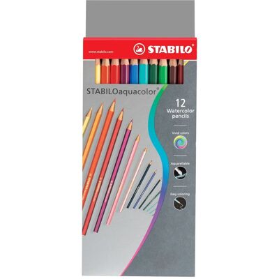 STABILO Grå akvarellkritor - Set med 12 stift STABILO Grå akvarellkritor - Set med 12 stift