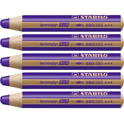 Stabilo Woody 3-in-1 Buntstifte - Dunkelviolett Stabilo Woody 3-in-1 Buntstifte - Dunkelviolett