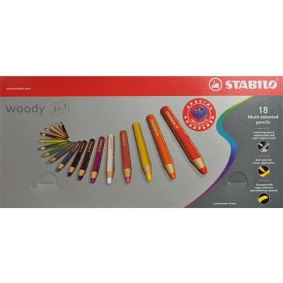 STABILO Woody 3 w 1 - Zestaw Kolorów - 18 Kolorów STABILO Woody 3 w 1 - Zestaw Kolorów - 18 Kolorów
