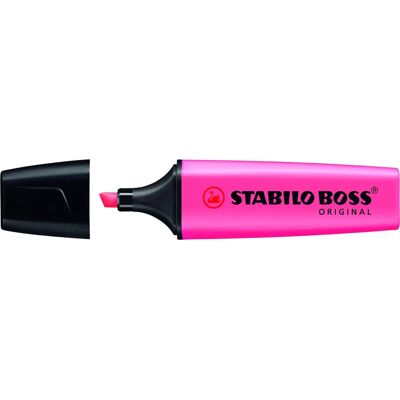 Marcador STABILO BOSS ORIGINAL - Rosa, Ponta chanfrada Marcador STABILO BOSS ORIGINAL - Rosa, Ponta chanfrada