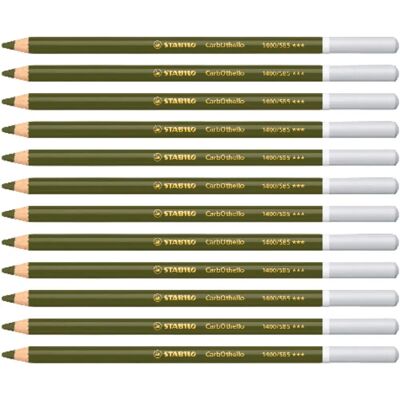Stabilo Set Med 12 Olivgrön Carbothello Färgpennor - Color Pencils Stabilo Set Med 12 Olivgrön Carbothello Färgpennor - Color Pencils